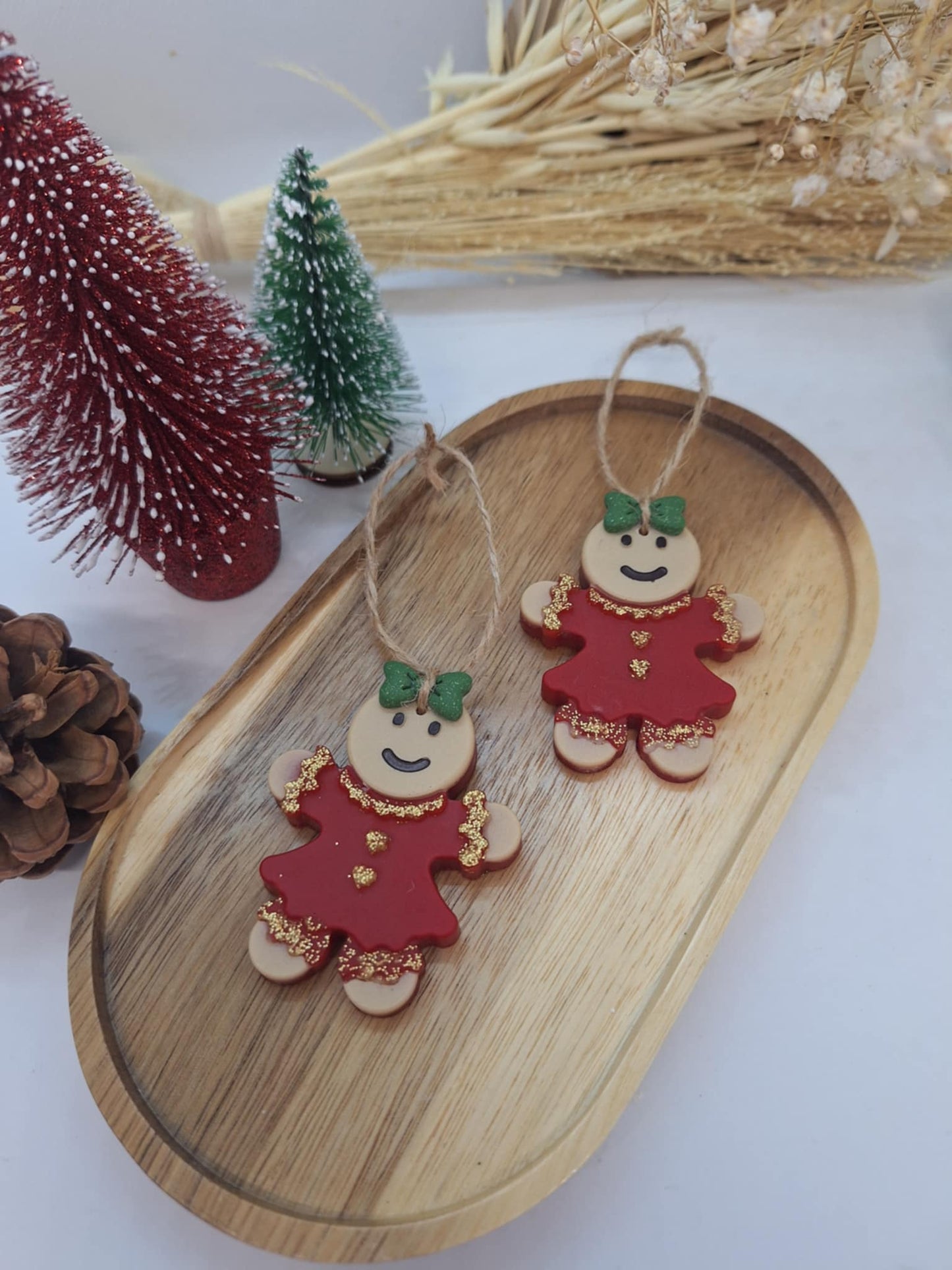 Suspension de Noël - Duo de pain d'épice fille