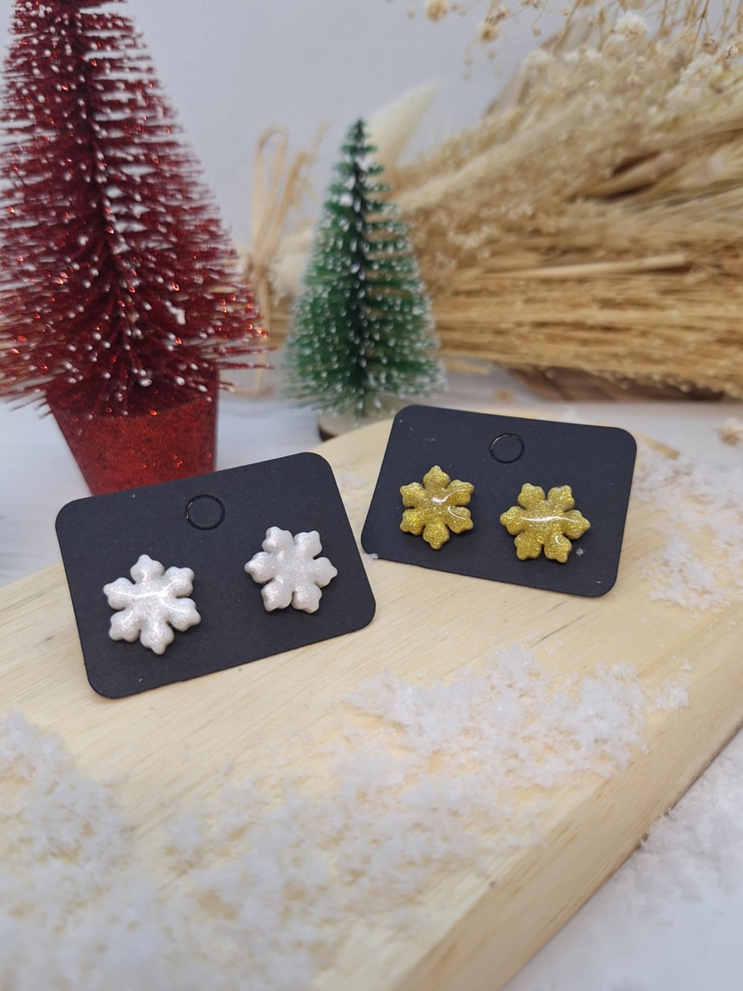 Puce - Duo de flocon de neige