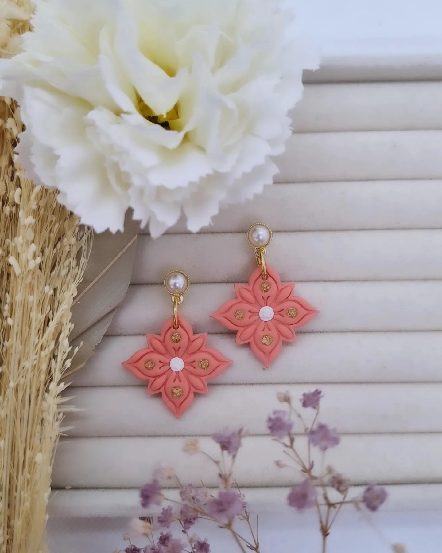 Boucle d'oreille - CORAIL - Mille et Douces Créations