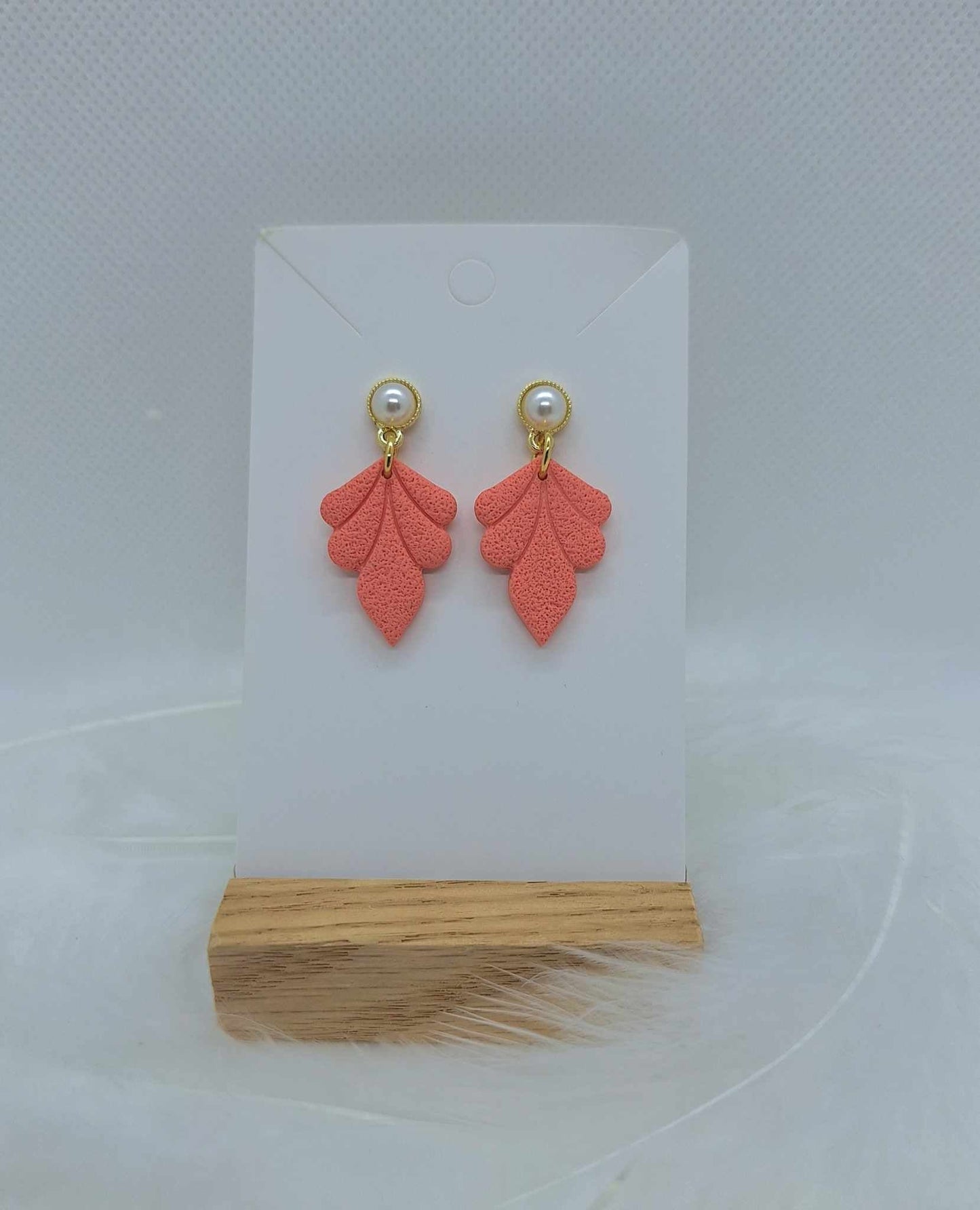 Boucle d'oreille - Corail - Mille et Douces Créations
