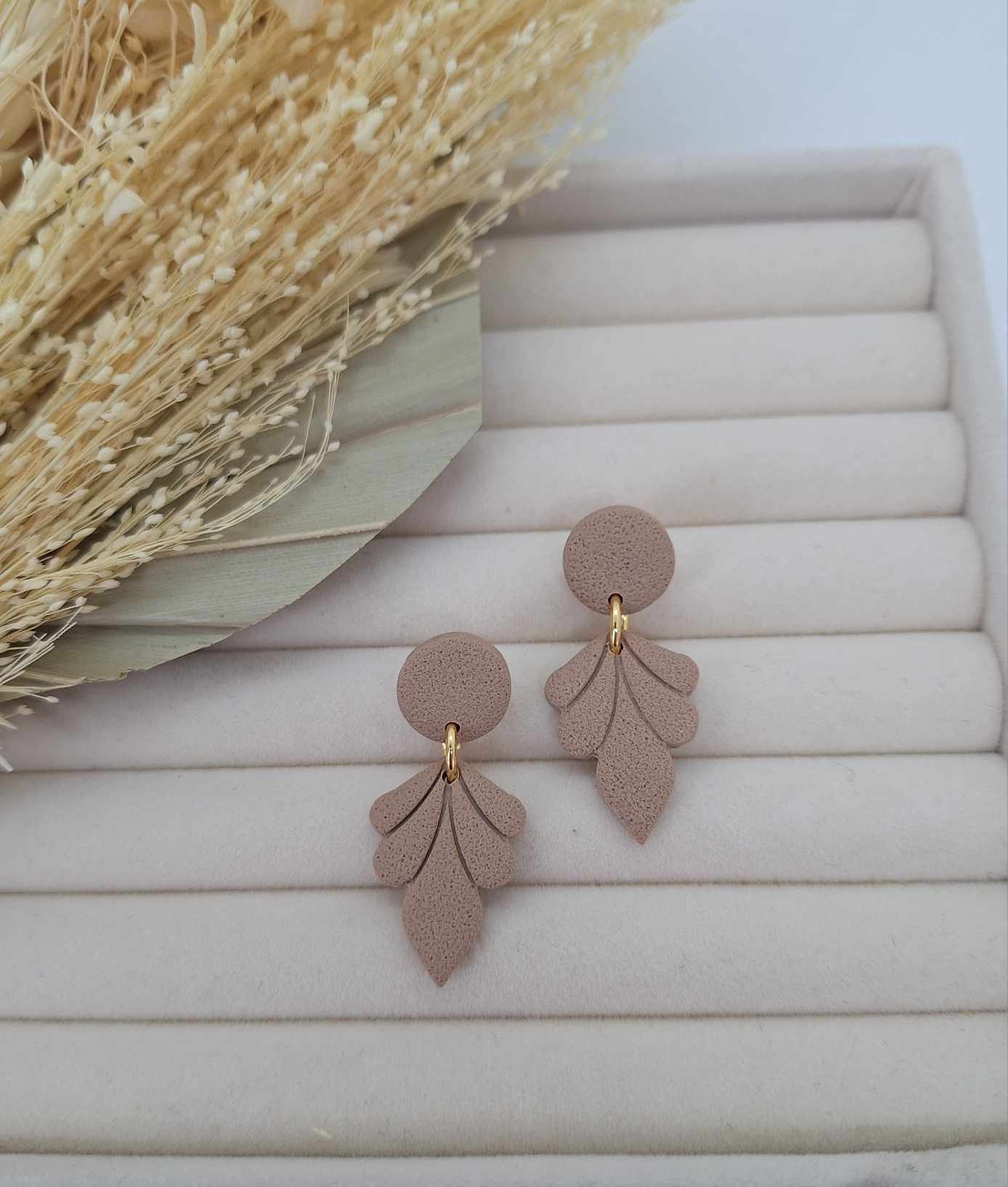 Boucle d'oreille - Marron clair - Mille et Douces Créations