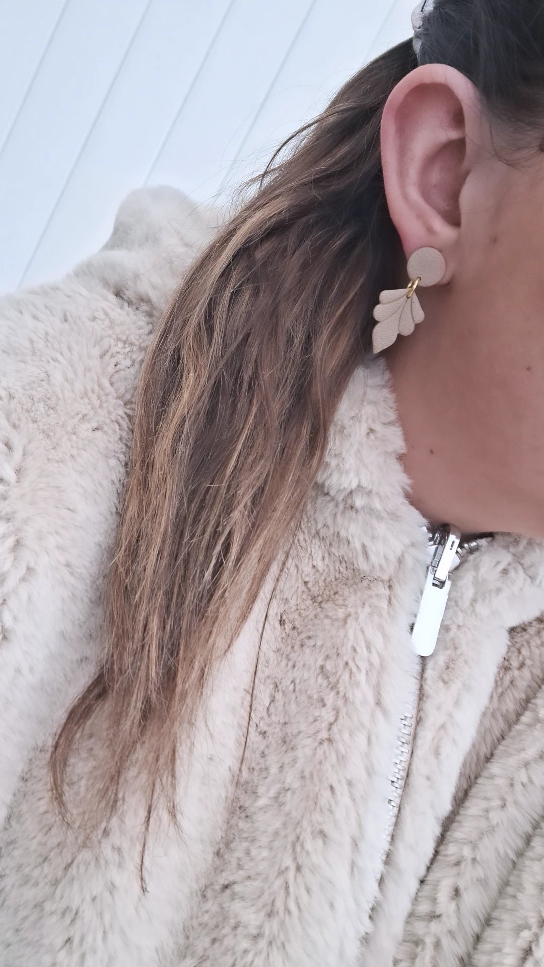 Boucle d'oreille - Marron clair - Mille et Douces Créations