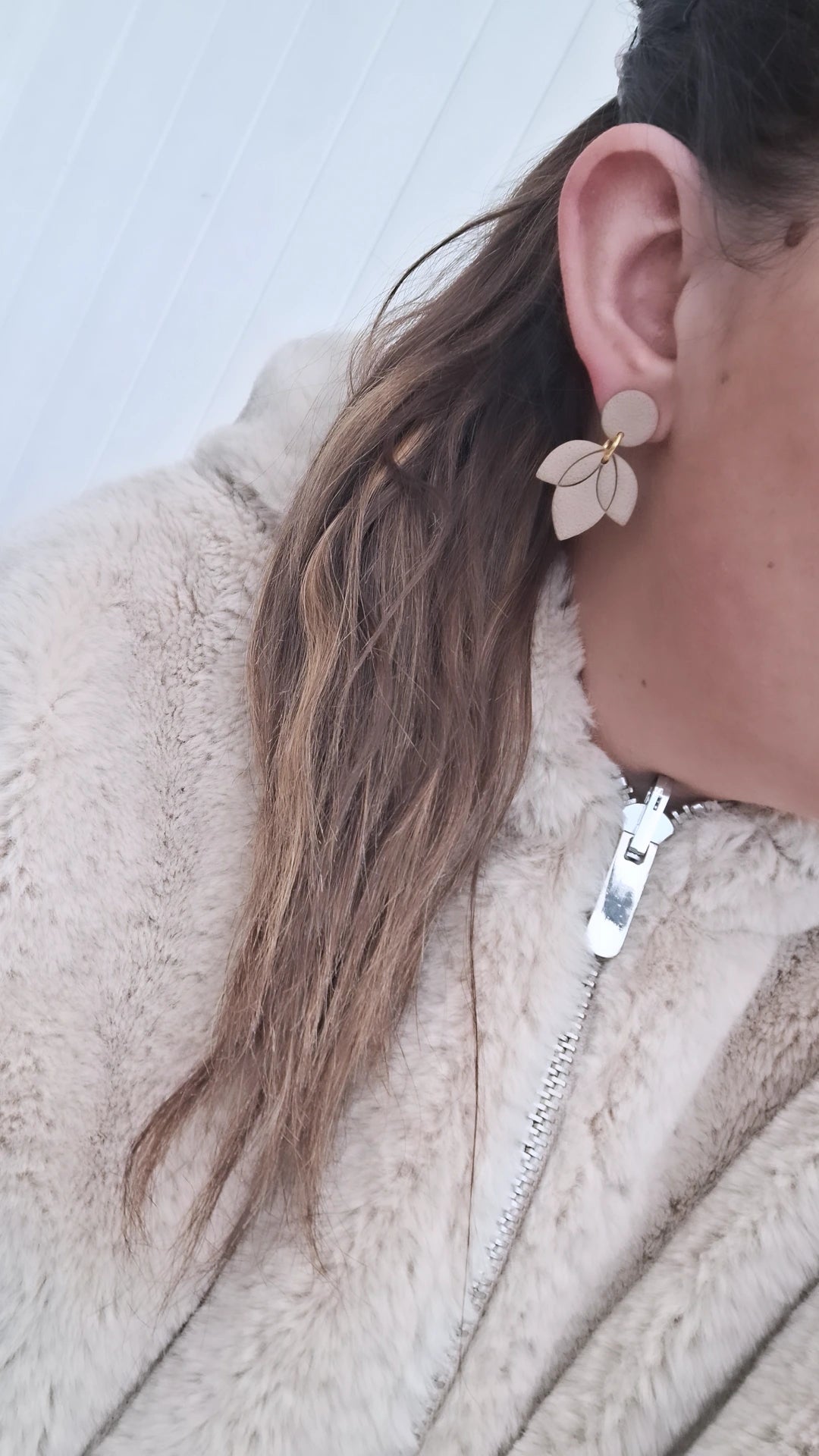 Boucle d'oreille - Marron clair - Mille et Douces Créations