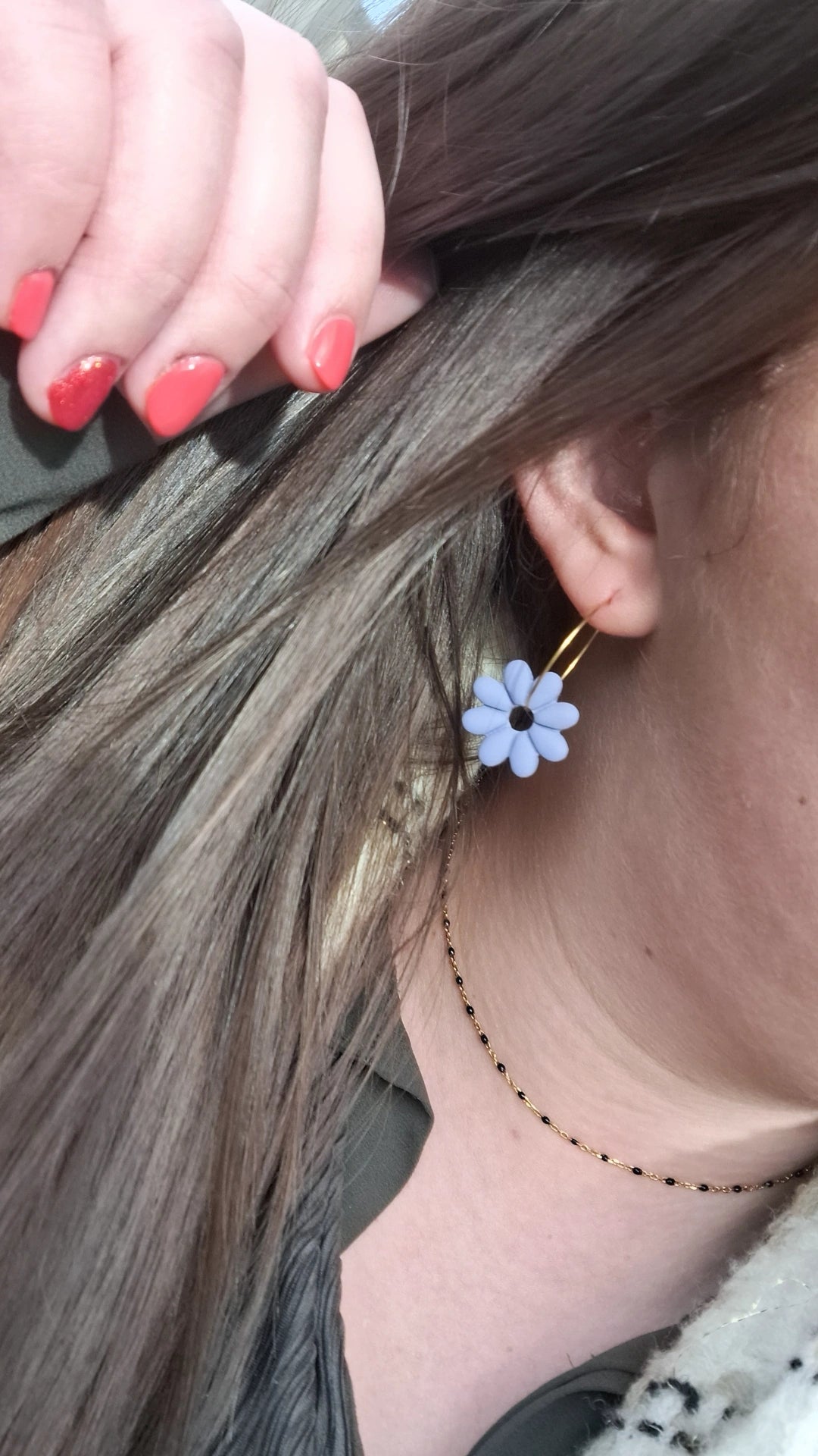 Créole interchangeable - Fleur JADE - Lilas
