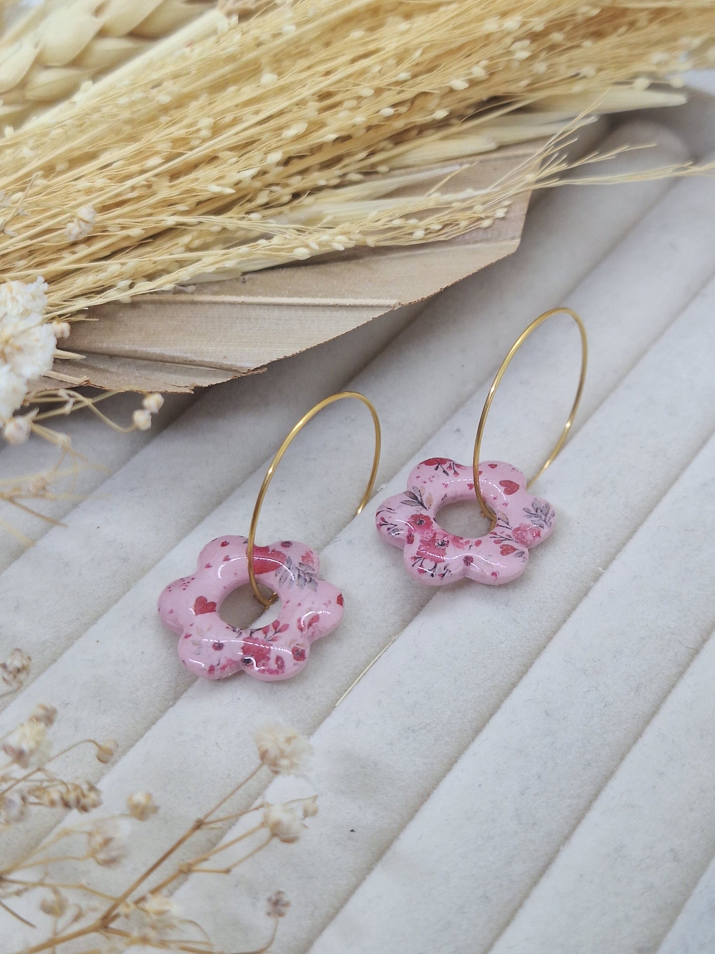 Créole interchangeable - FLORA - Rose & Coeur