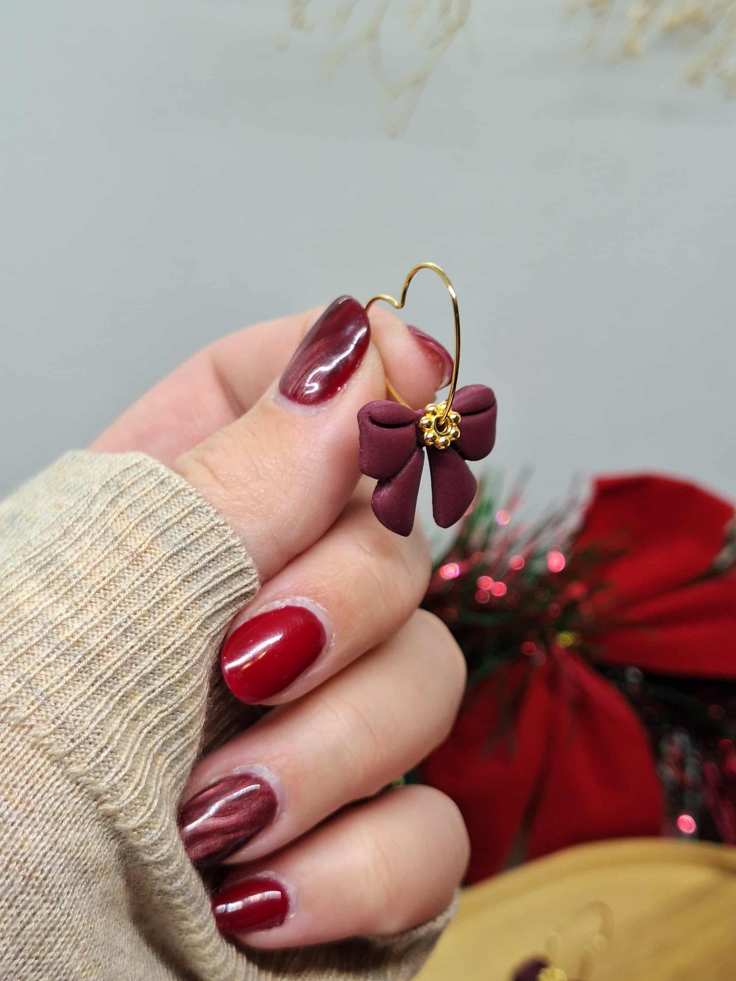 Créole cœur- Noeud bordeaux