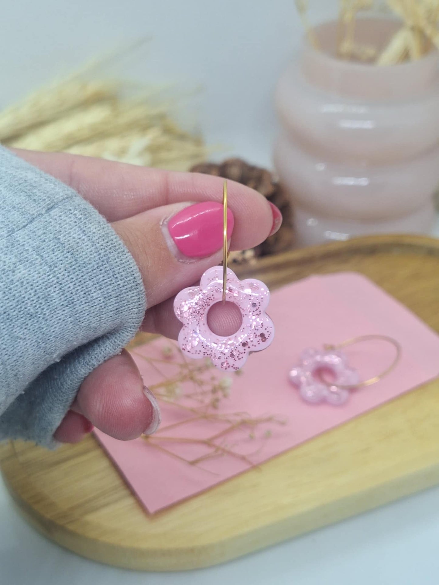 Créole interchangeable- Flora - Octobre Rose