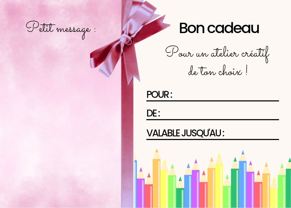 Bon cadeau en Trio - Atelier créatif