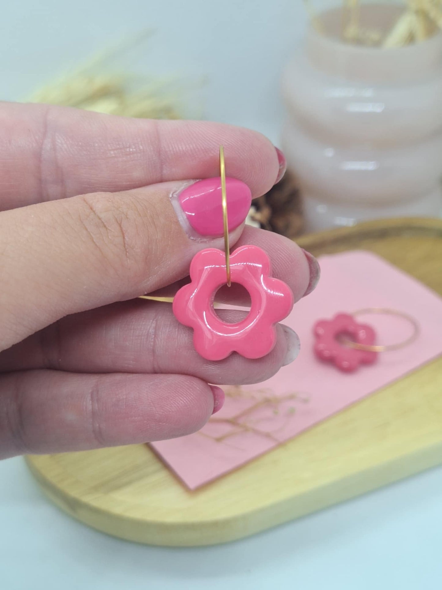 Créole interchangeable - Flora - Octobre rose