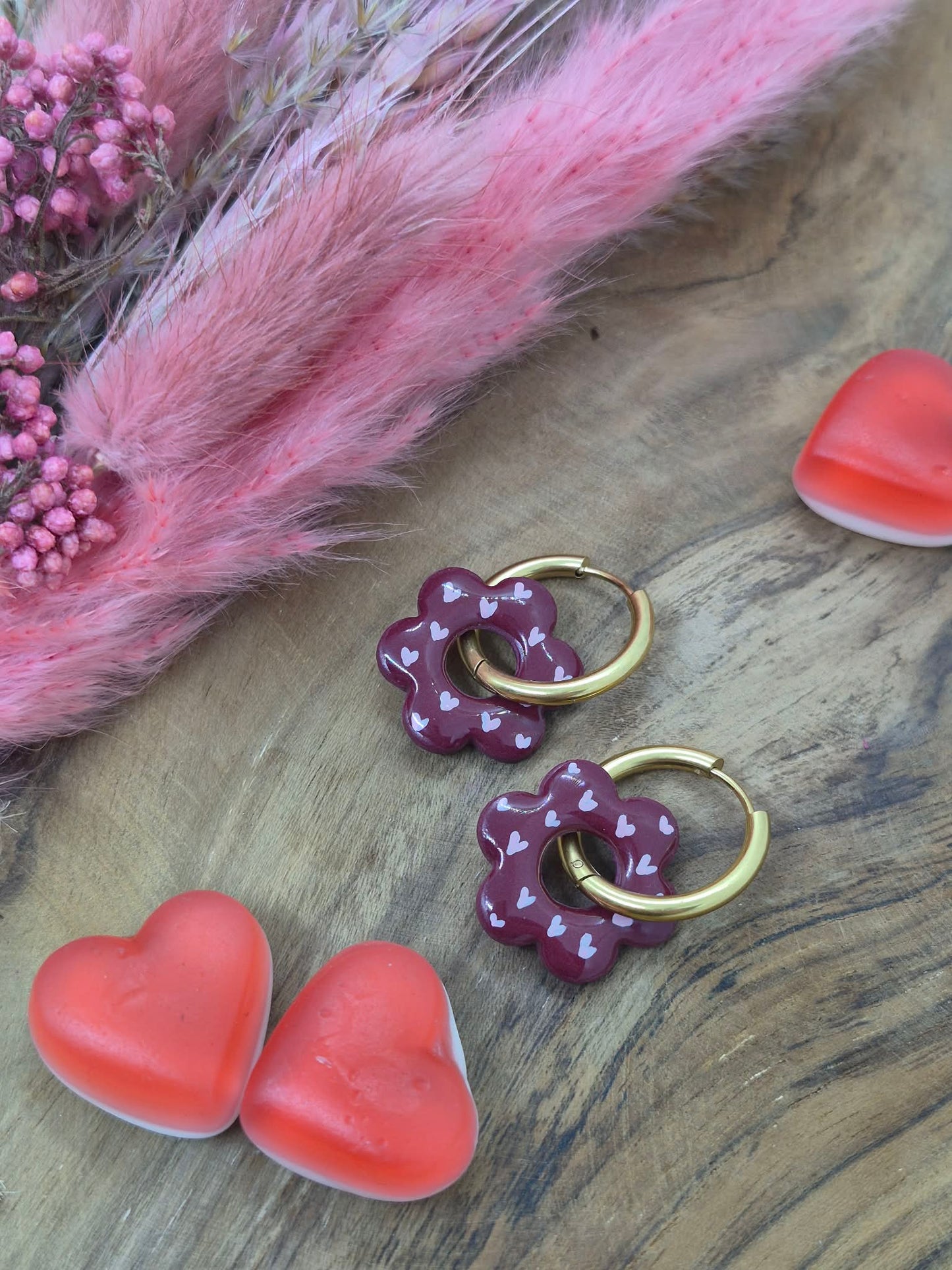 Pampille - Bordeaux avec cœur rose