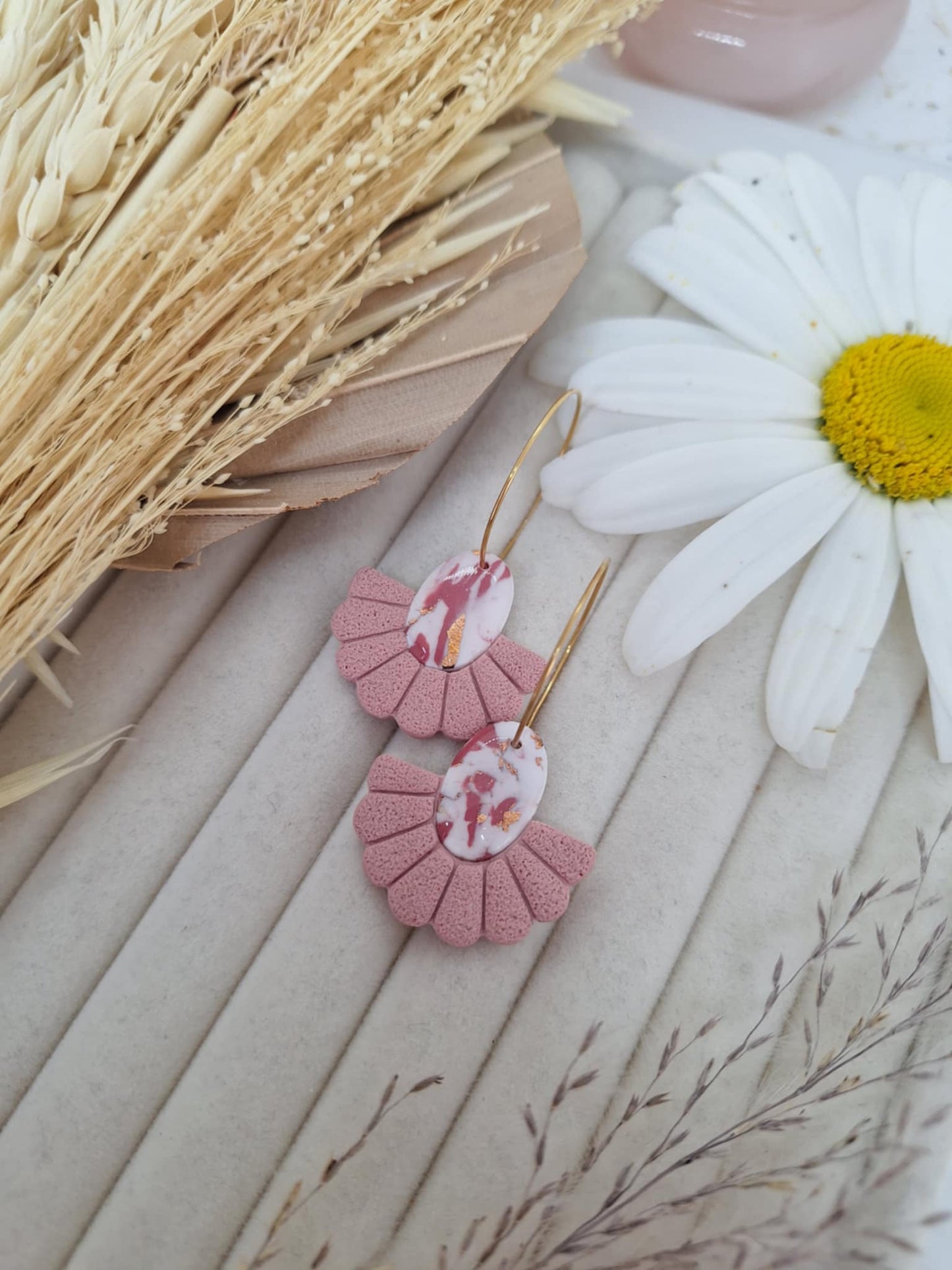 Boucle d'oreille - LIZA - Vieux rose