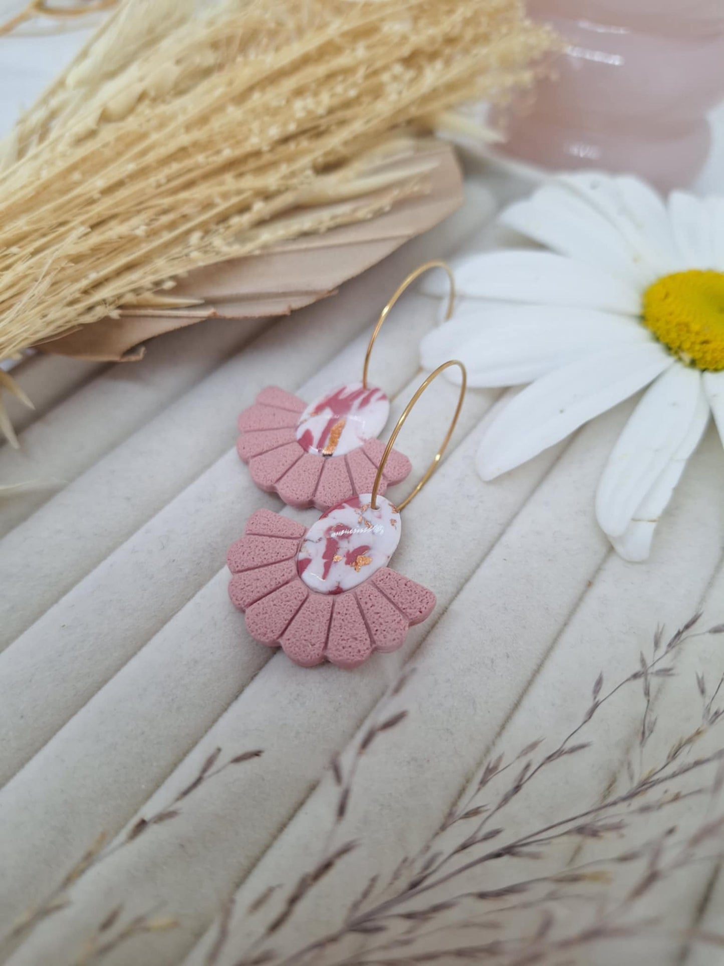 Boucle d'oreille - LIZA - Vieux rose