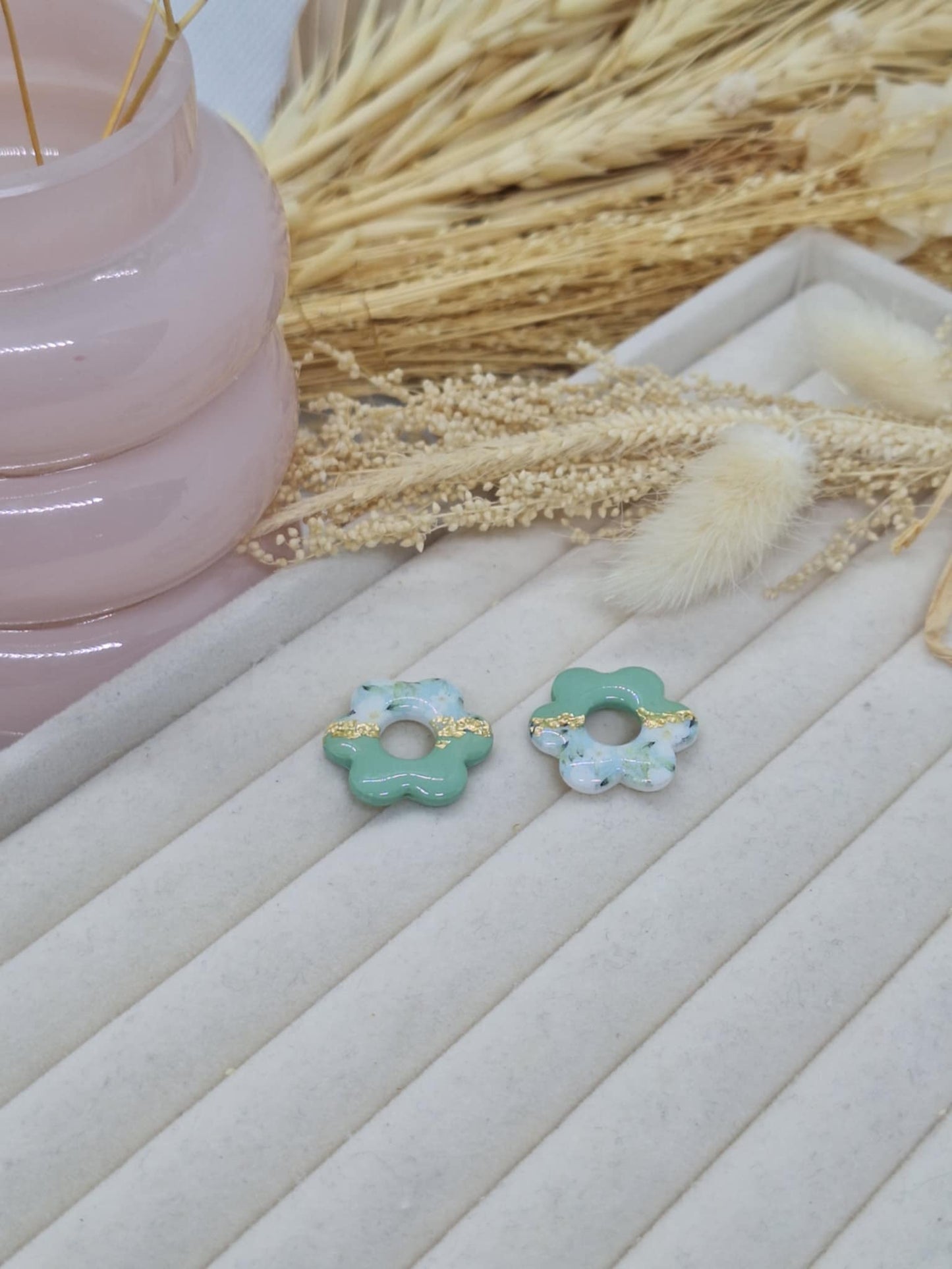 Pampille - Fleur Flora - Vert eau & motif