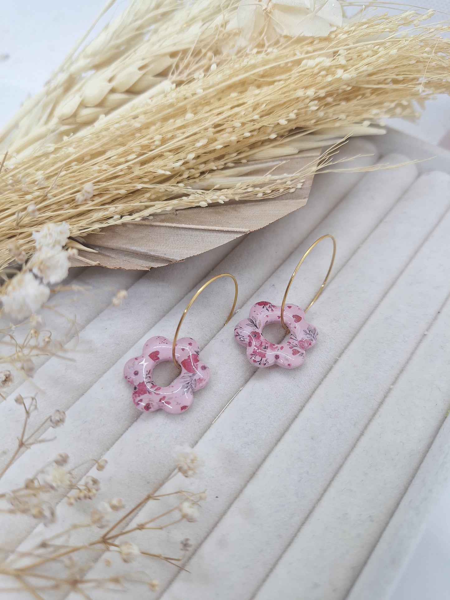Créole interchangeable - FLORA - Rose & Coeur