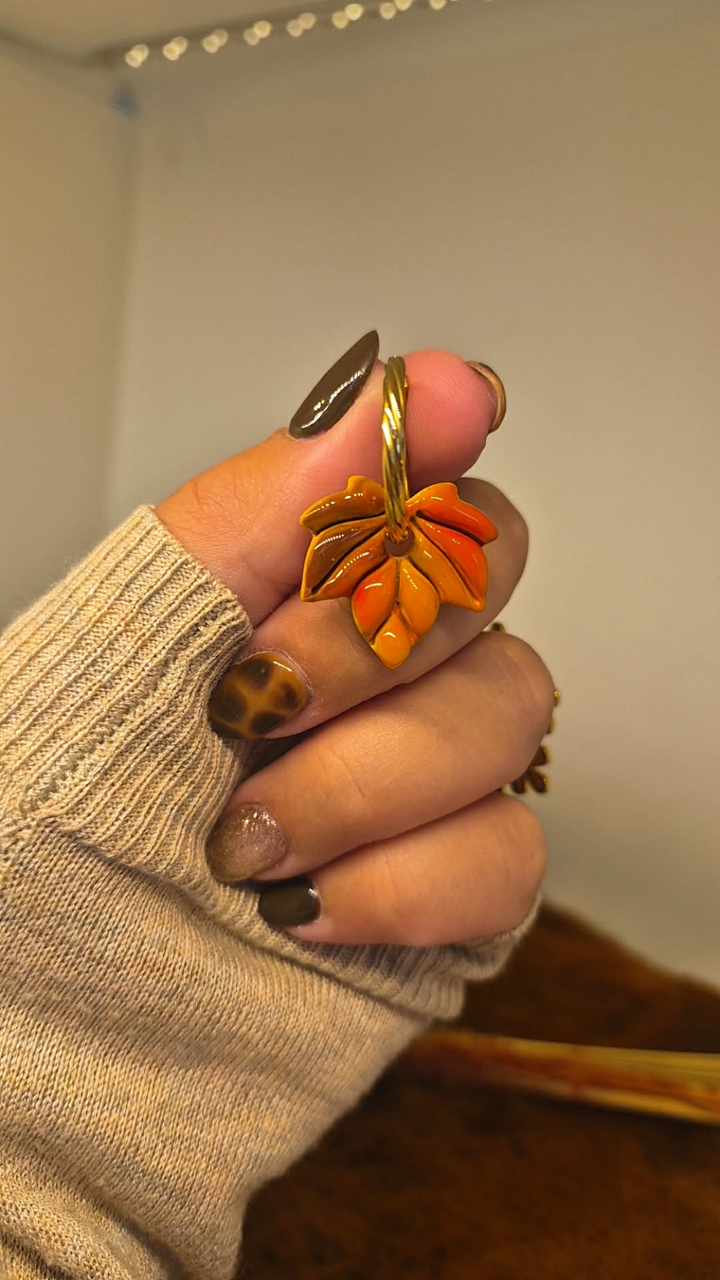 Boucle d'oreille- Feuillage d'automne