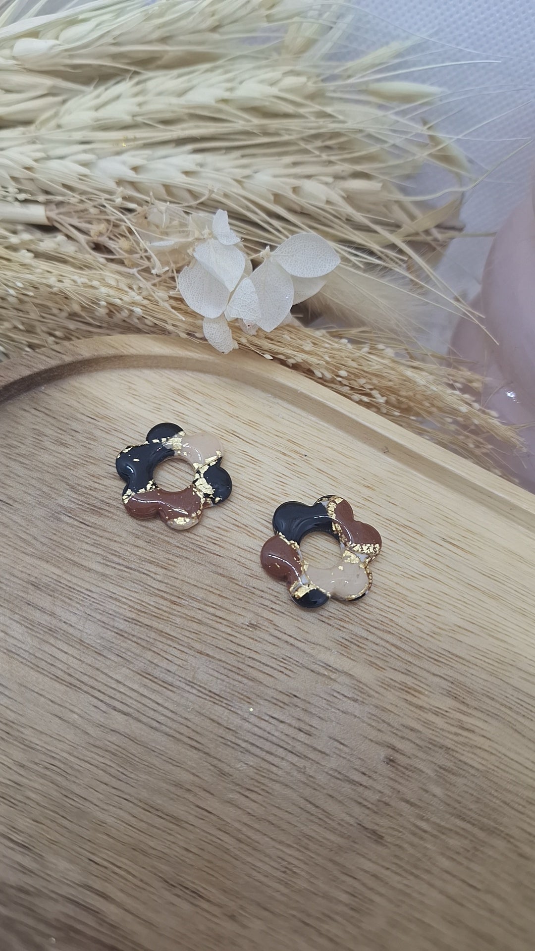 Pampille - Marron, Noir, Beige & Dorée