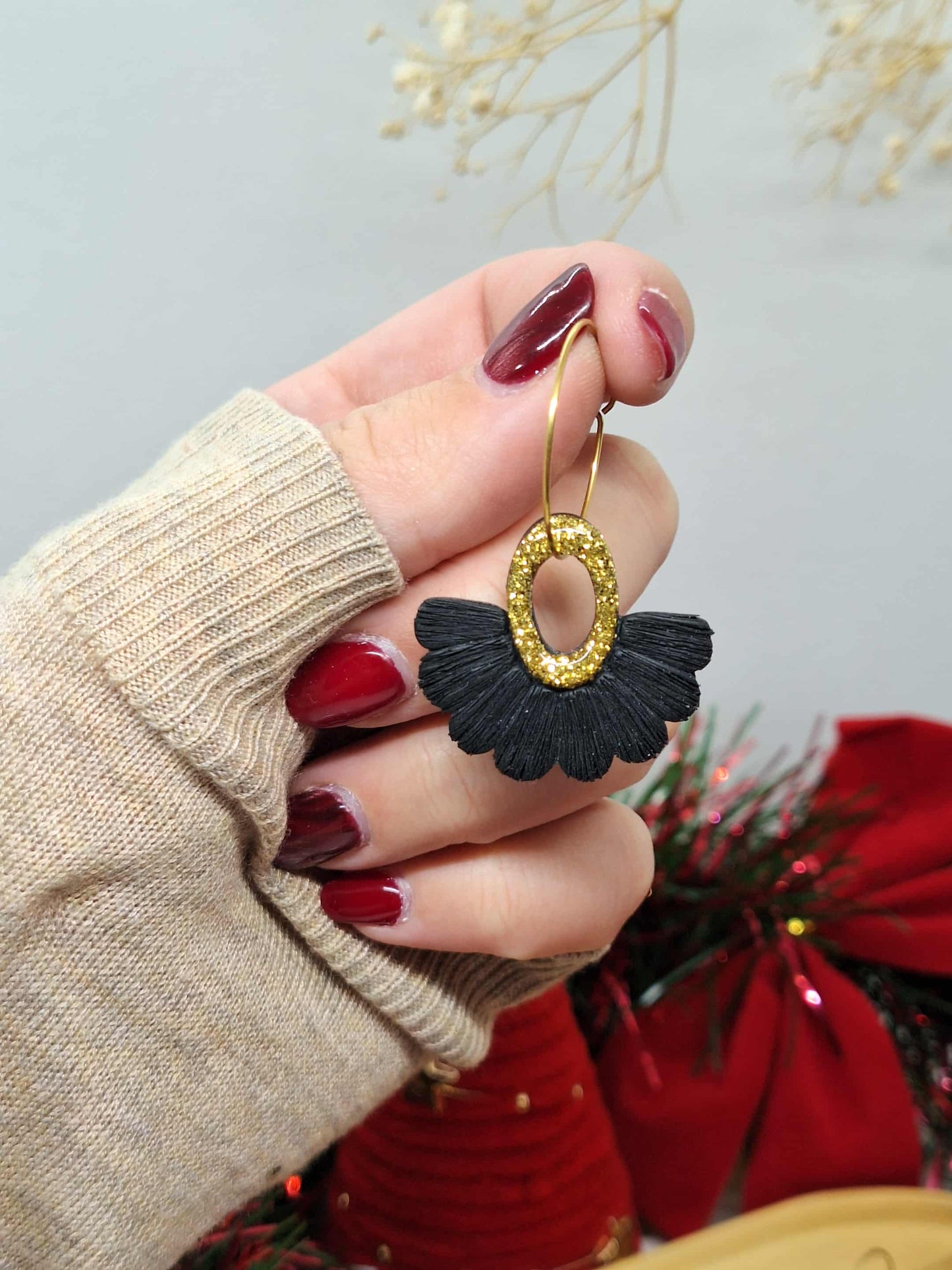 Créole - Noir et paillette dorée