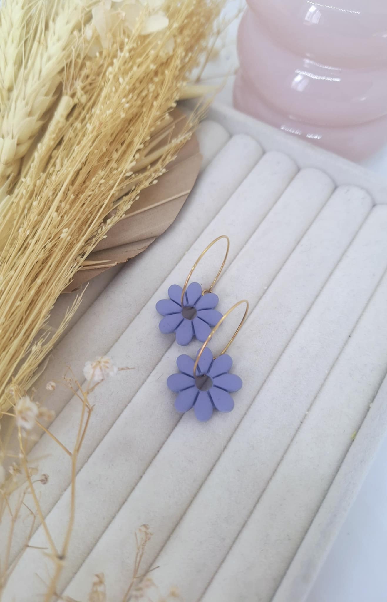 Créole interchangeable - Fleur JADE - Lilas