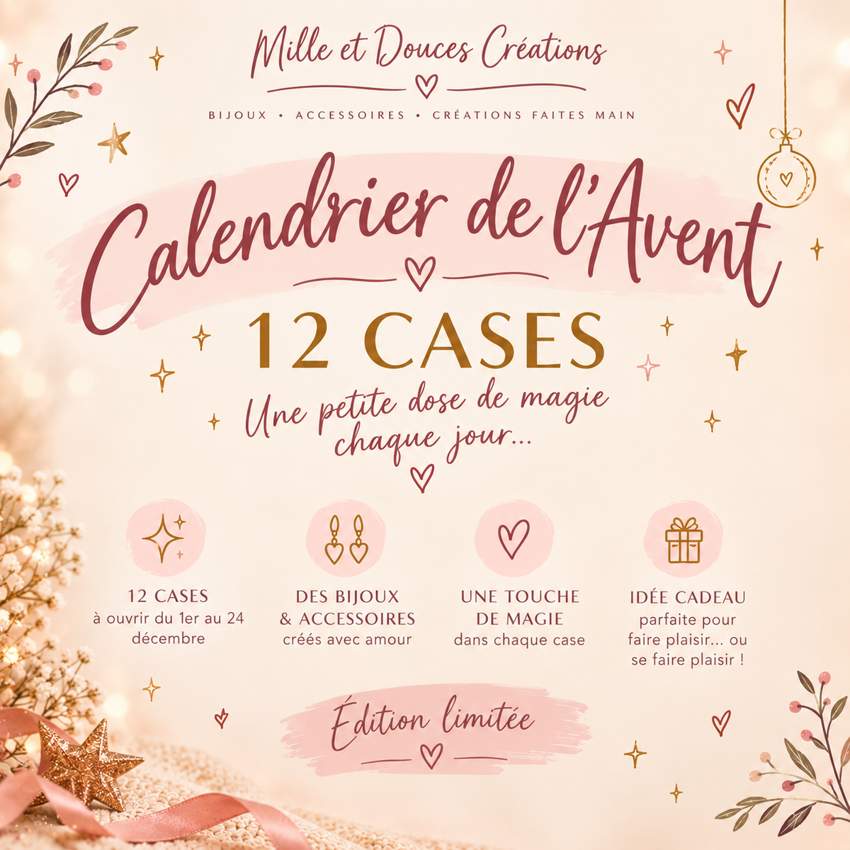 Calendrier de l’Avent- 12 cases