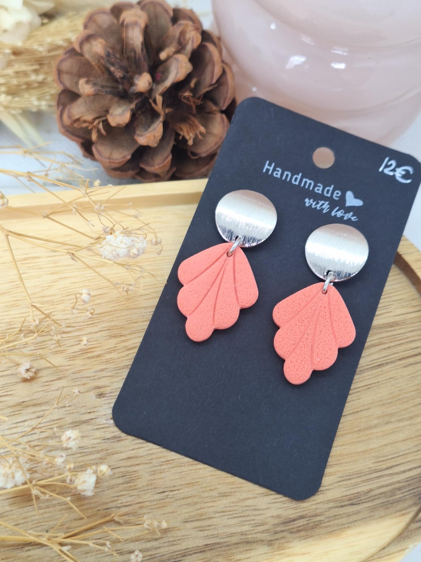 Boucle d'oreille - Rose corail