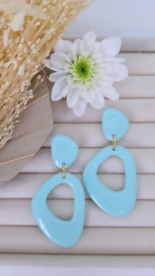 Boucle d'oreille - BLEU PASTEL - Mille et Douces Créations