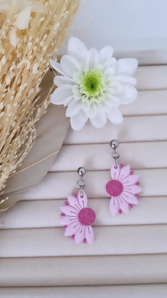 Boucle d'oreille - DEMI FLEUR - Mille et Douces Créations