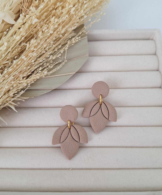 Boucle d'oreille - Marron clair - Mille et Douces Créations