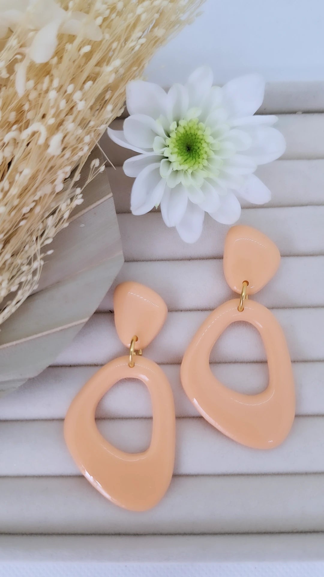 Boucle d'oreille - ORANGE PASTEL - Mille et Douces Créations
