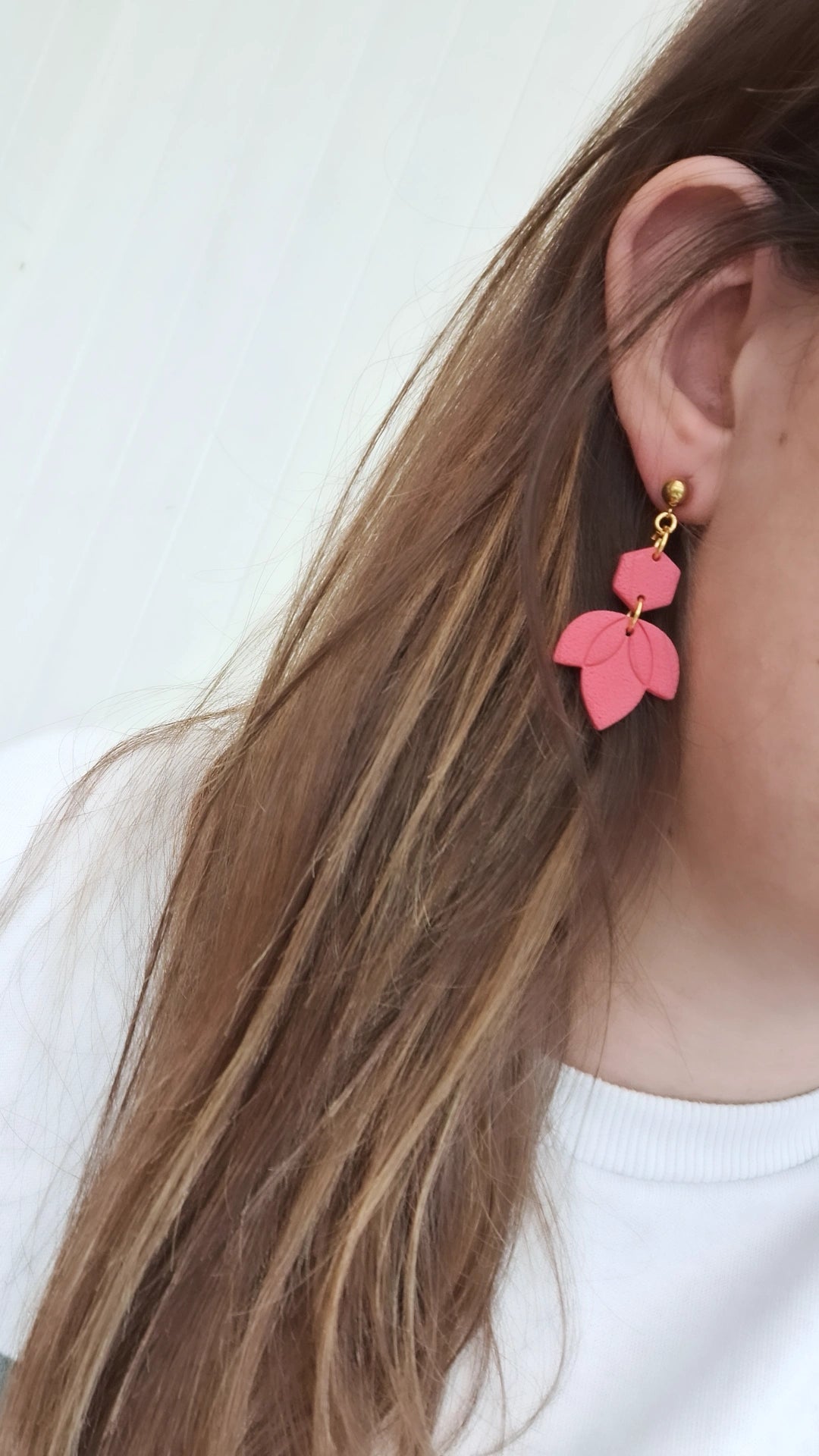 Boucle d'oreille - Rose - Mille et Douces Créations