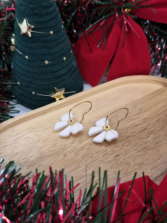 Créole Cœur- Noeud blanc nacrée à paillette