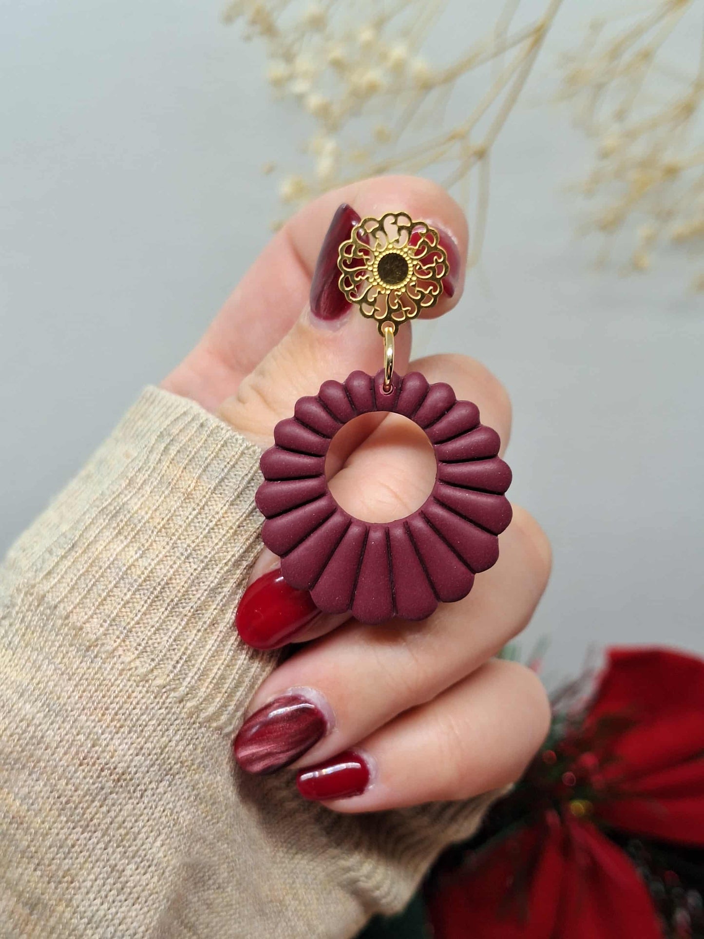 Boucle d'oreille- AMBRE - Bordeaux