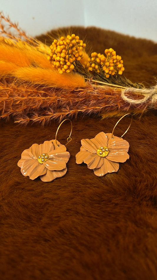 Boucle d'oreille Châtain créole- LOLA