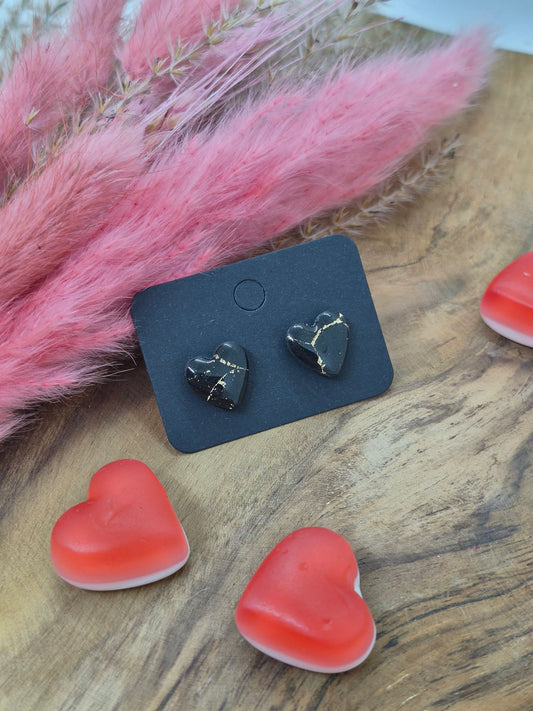 Puce - Cœur noir et doré