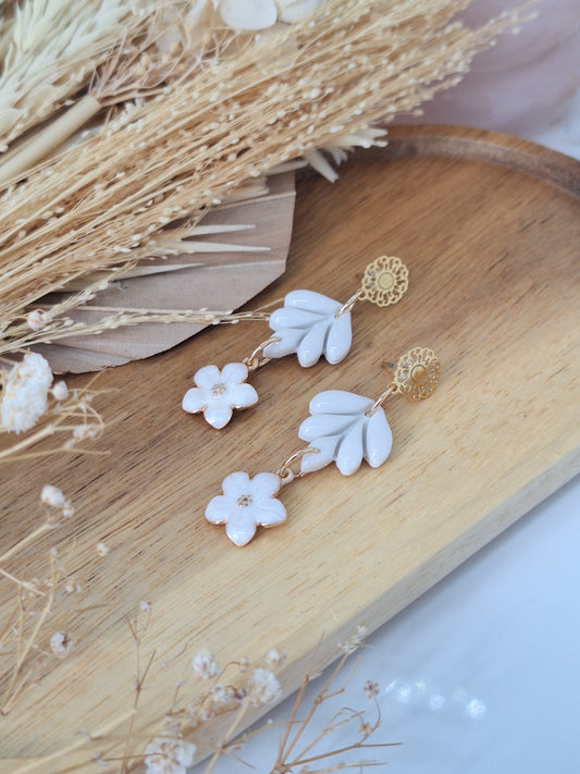 Boucle d'oreille - Fleur Nacrée