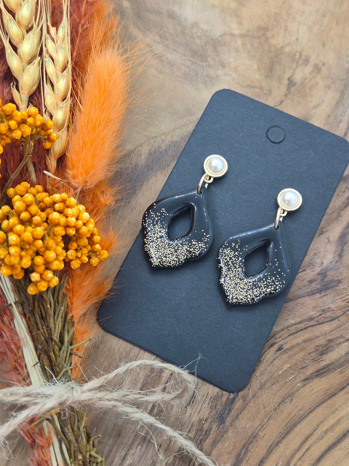 Boucle d'oreille - Noir et Paillette
