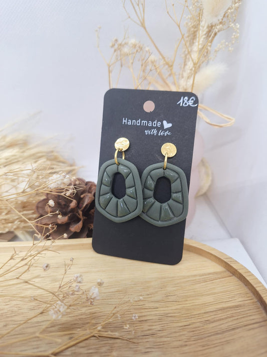 Boucle d'oreille- Vert
