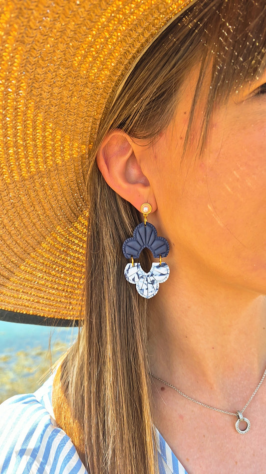 Boucle d'oreille - INAYA - Bleu & Blanc