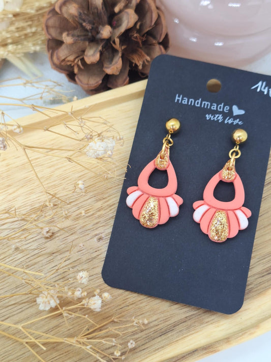 Boucle d'oreille - Rose corail