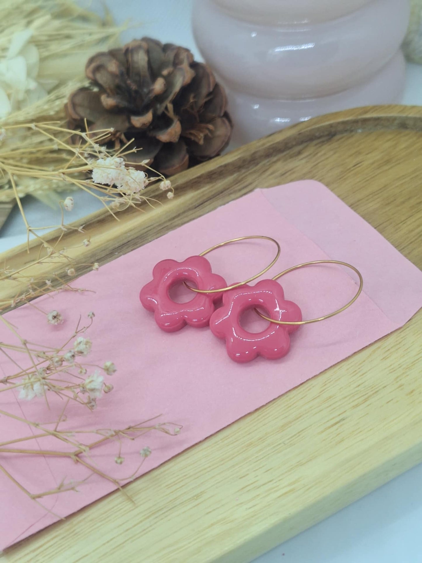 Créole interchangeable - Flora - Octobre rose