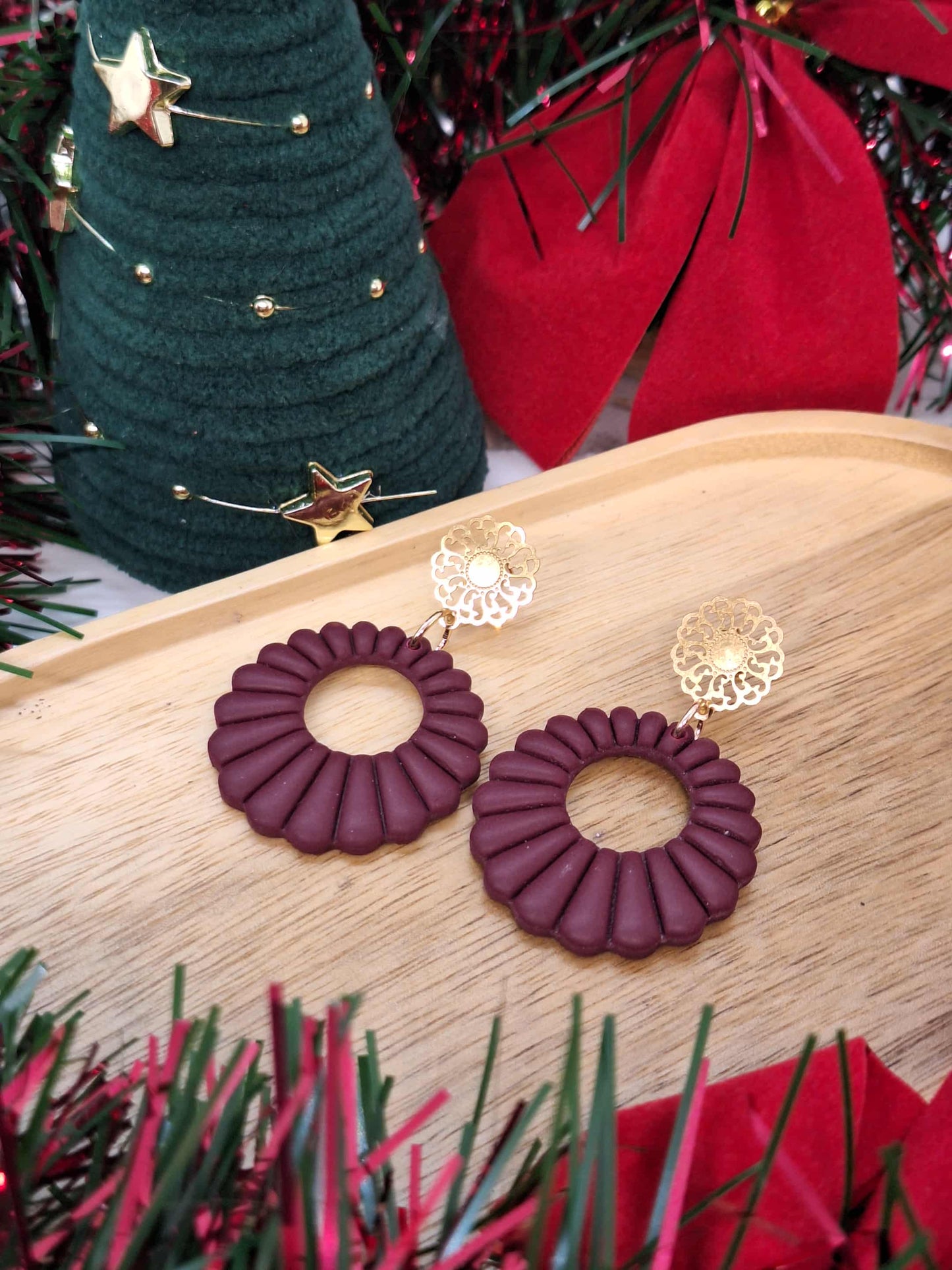 Boucle d'oreille- AMBRE - Bordeaux