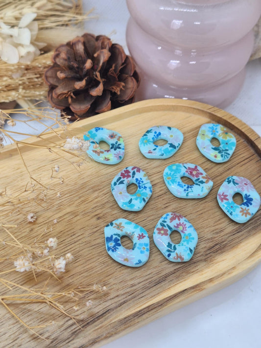 Pampille - Motif Fleur - Bleu ciel