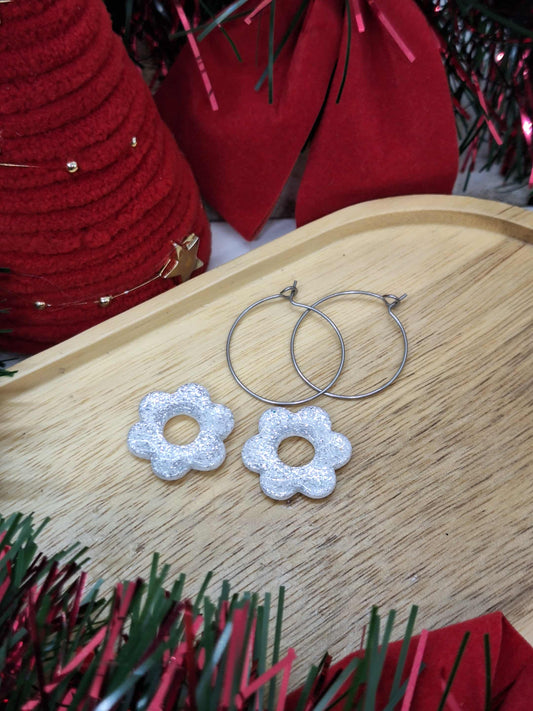 Créole interchangeable- FLORA - Argenté