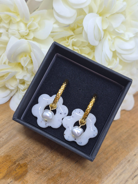 Boucle d'oreille - FLORA + perle