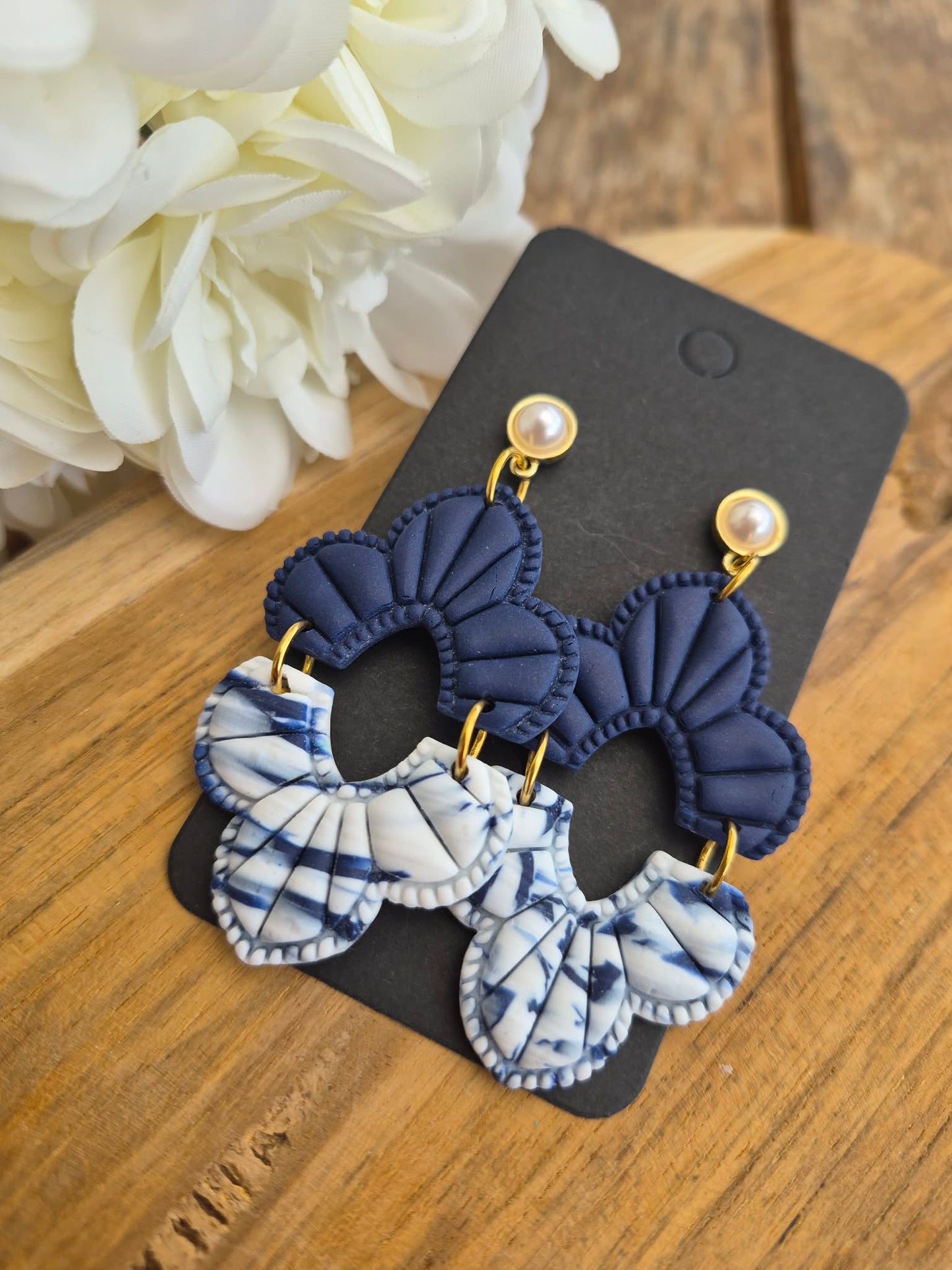 Boucle d'oreille - INAYA - Bleu & Blanc