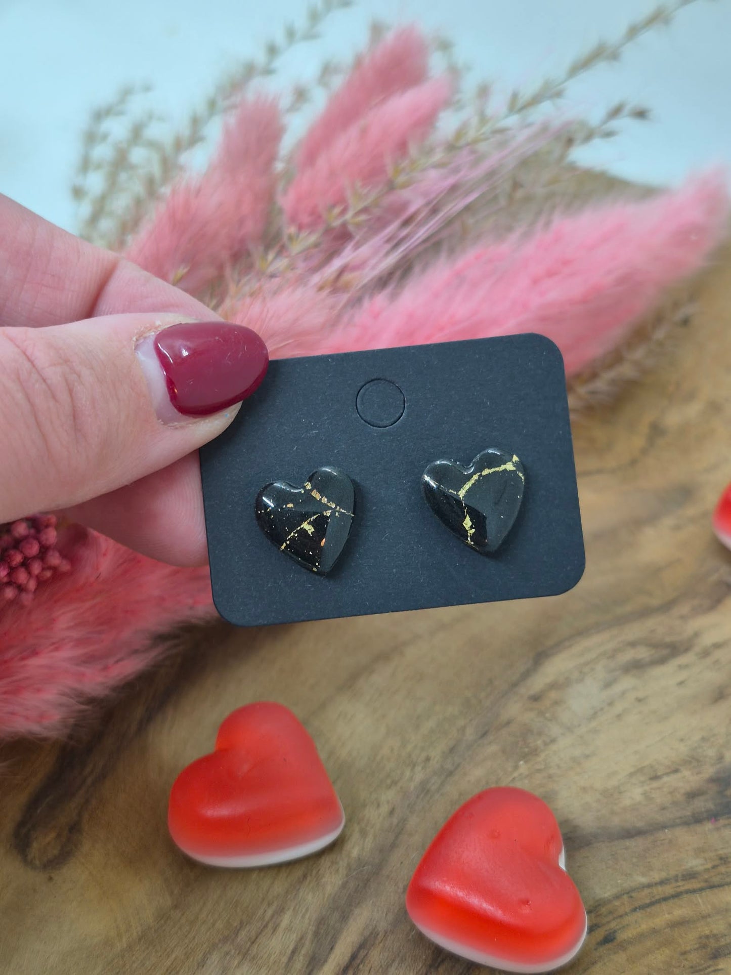 Puce - Cœur noir et doré