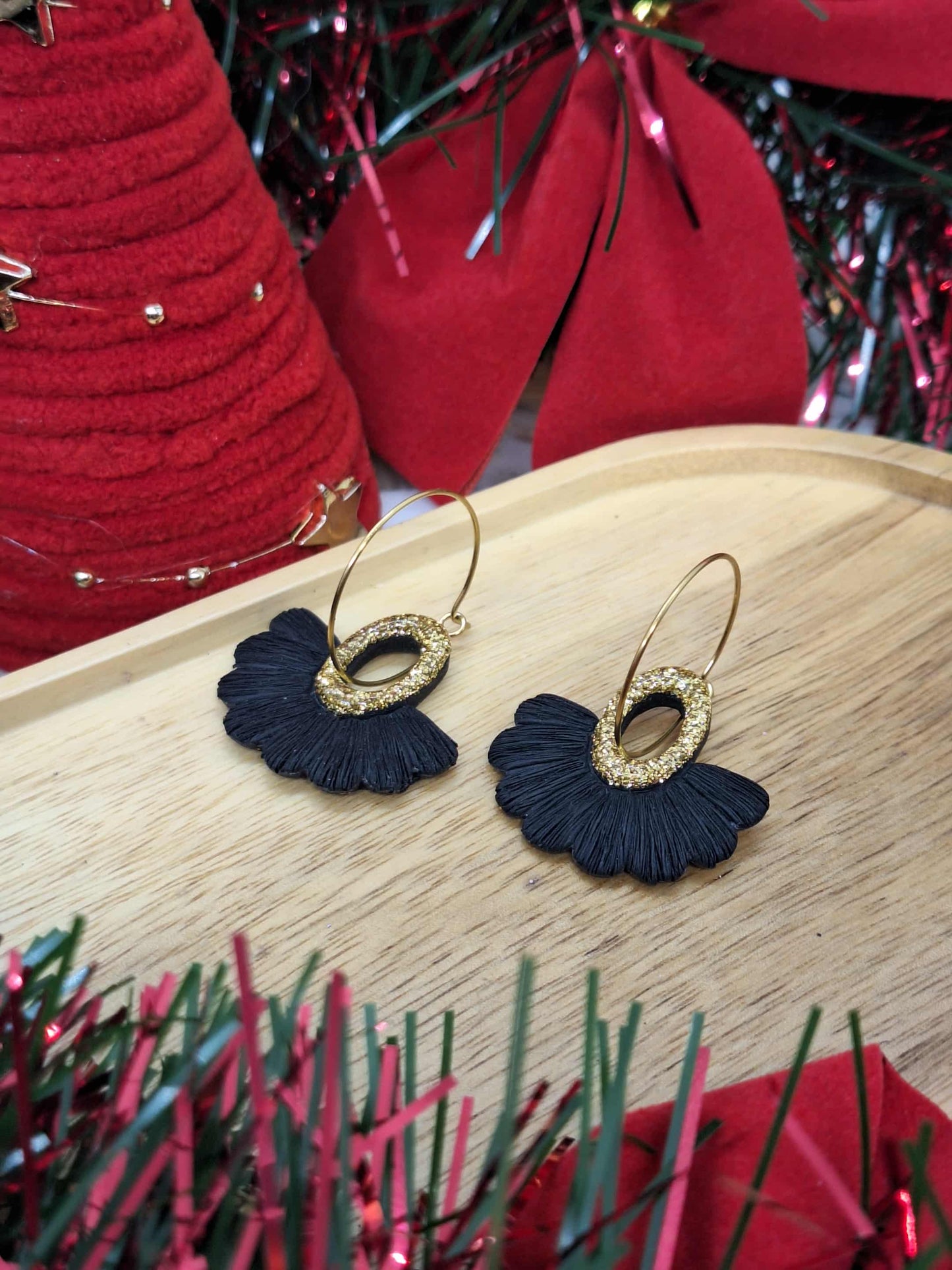 Créole - Noir et paillette dorée