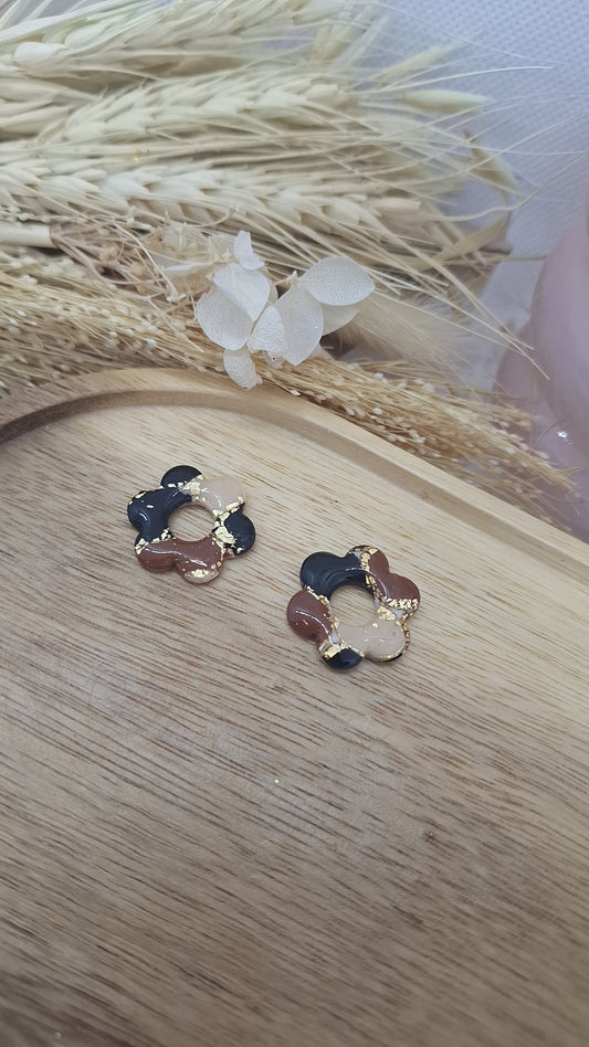 Pampille - Marron, Noir, Beige & Dorée