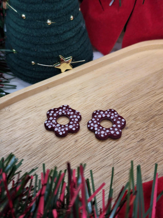 Pampille - FLORA - Bordeaux à pois blanc.