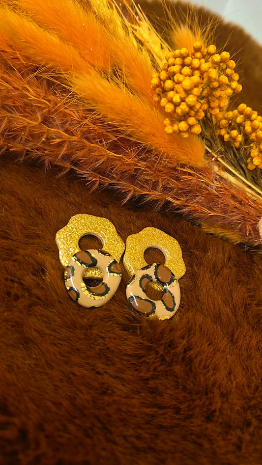 Pampille sans créole - Double - Doré et Léopard