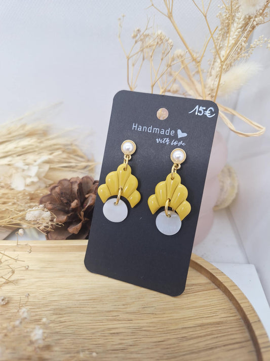 Boucle d'oreille- Jaune moutarde